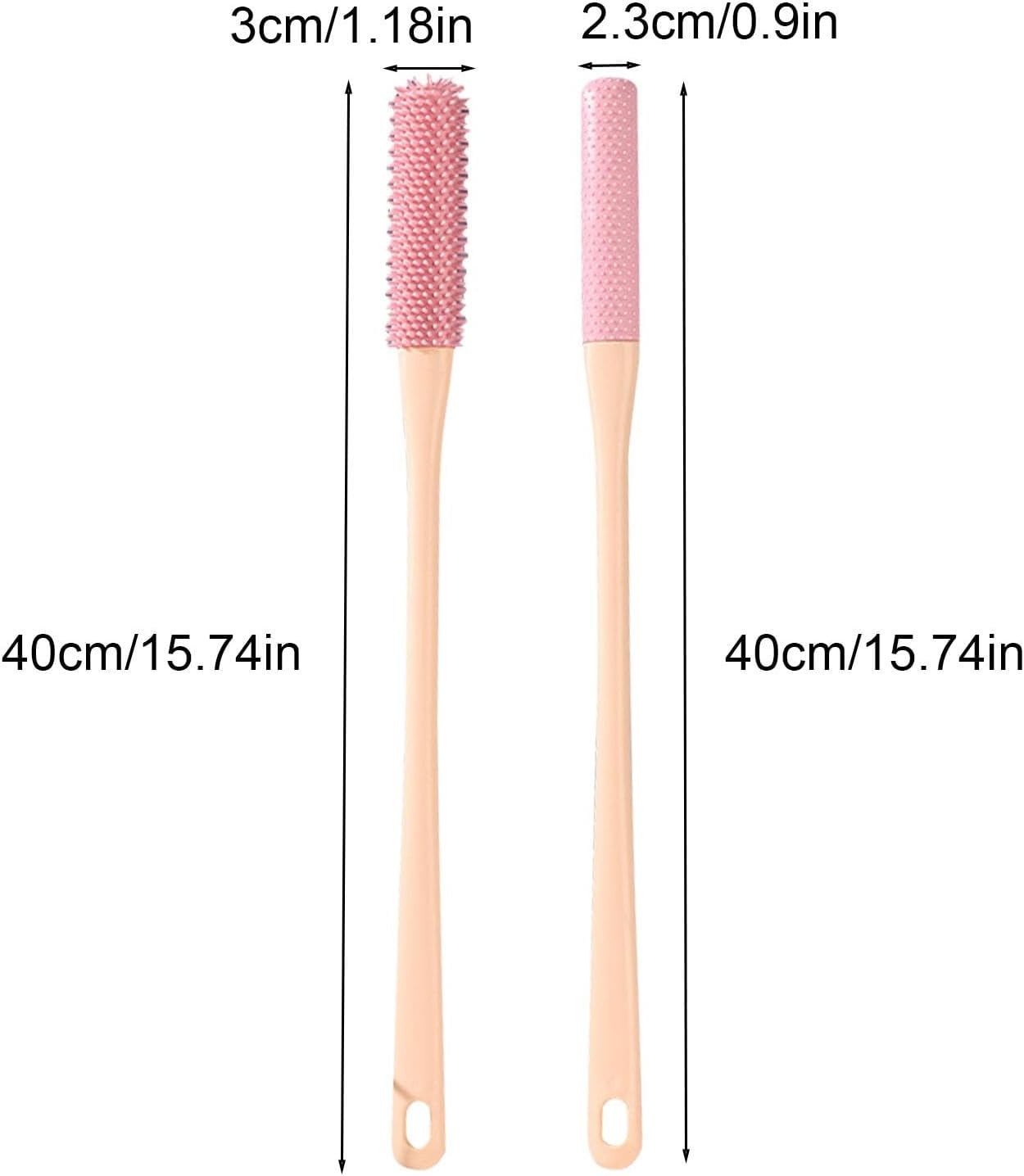 CARRORABI Toe Scrubber - 2-Piece Foot Scrubber for Toe Cleaning | Toe Lotion Applicator, Foot Towel Brush, Shower Foot Brush for Seniors, Elderly, Disabled Adults(Pink) - Pink image number 4