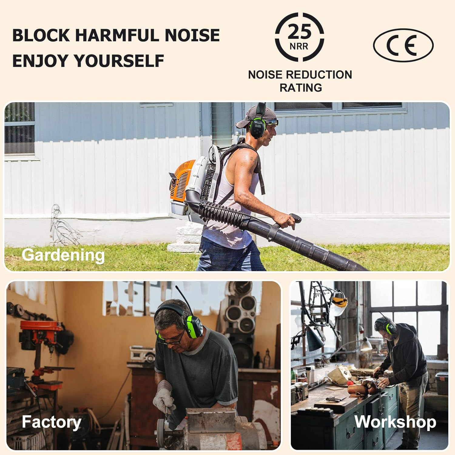 (Upgraded) PROHEAR 033 Bluetooth 5.0 Headphones with FM/AM Radio, with Rechargeable 2000 Mah Battery for Mowing Lawn Work