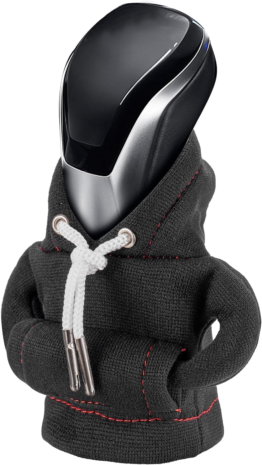 Gear Shift Hoodie, Gear Shift Cover, Universal Car Shift Knob Hoodie, Mini Hoodie for Car Shifter, Automotive Interior Cute Gadgets, Car Accessories and Decorations