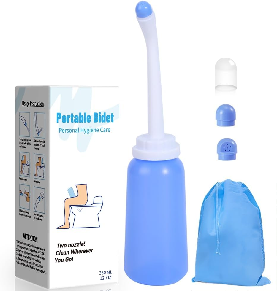 Handheld Personal Bidet Bottle, Bottle for Gentle Postpartum Care and Cleansing, Feminine Care, Perineum 500Ml Portable Travel (Blue) , Resistant to 100Degreec,Bonus Bag, (FXQ-120)