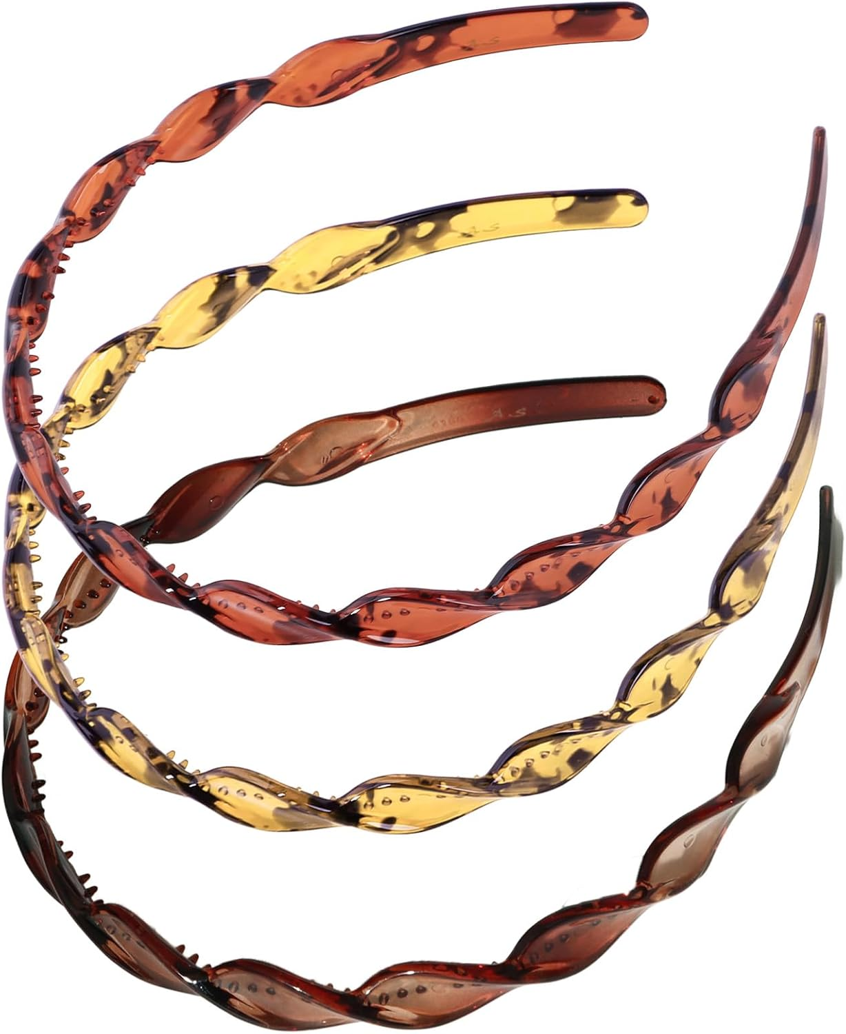 Exipsat Pack of 3 Spiral Headband Set, Women'S Zigzag Headband, Stylish Plastic Headband for Women image number 5