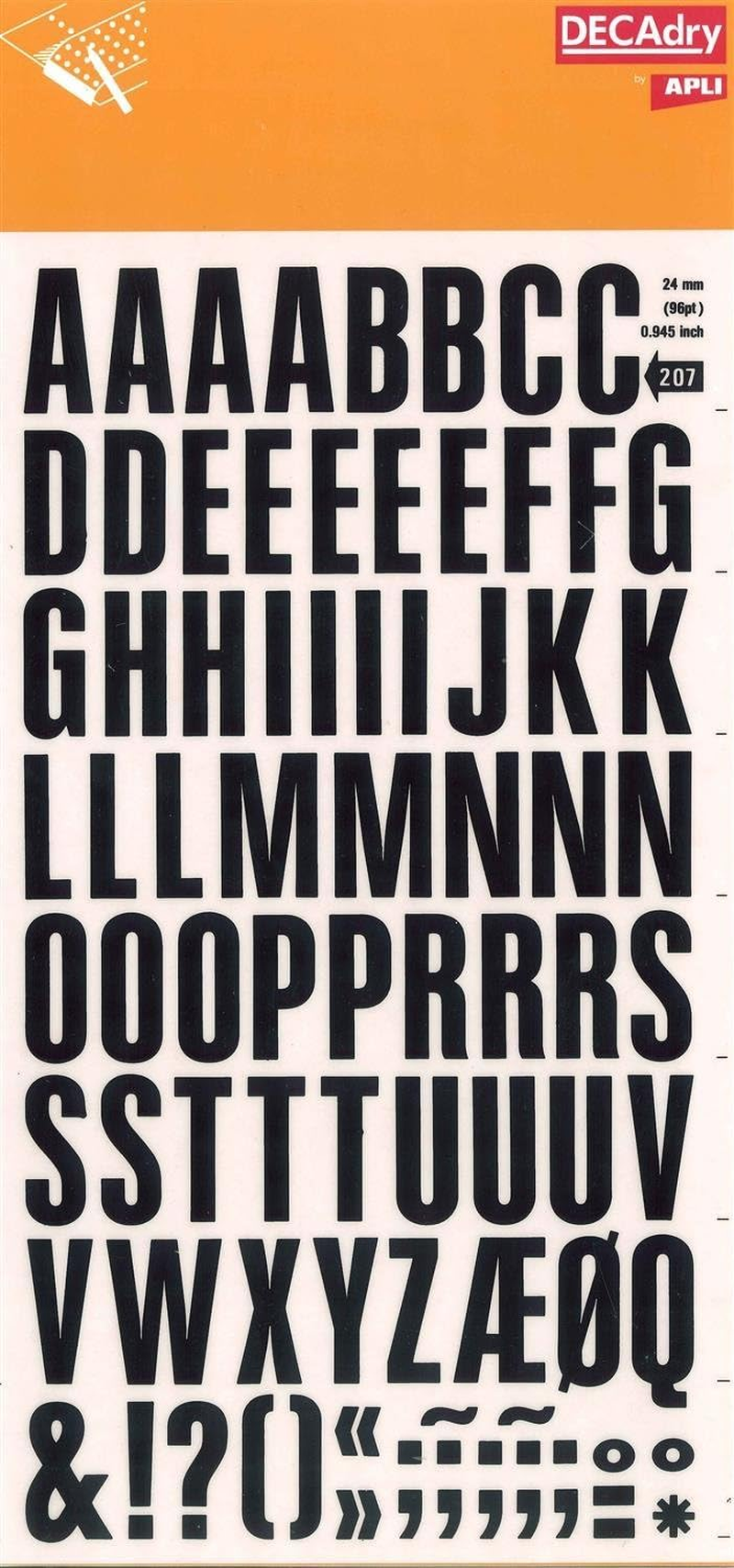 Transferable Letters and Numbers, Black, Numbers, 2.5 Mm, Black