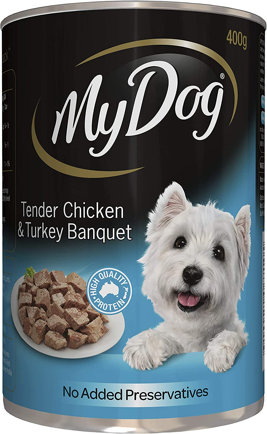 MY DOG Adult Wet Dog Food Tender Chicken & Turkey Banquet 400G Can, 24 Pack image number 2