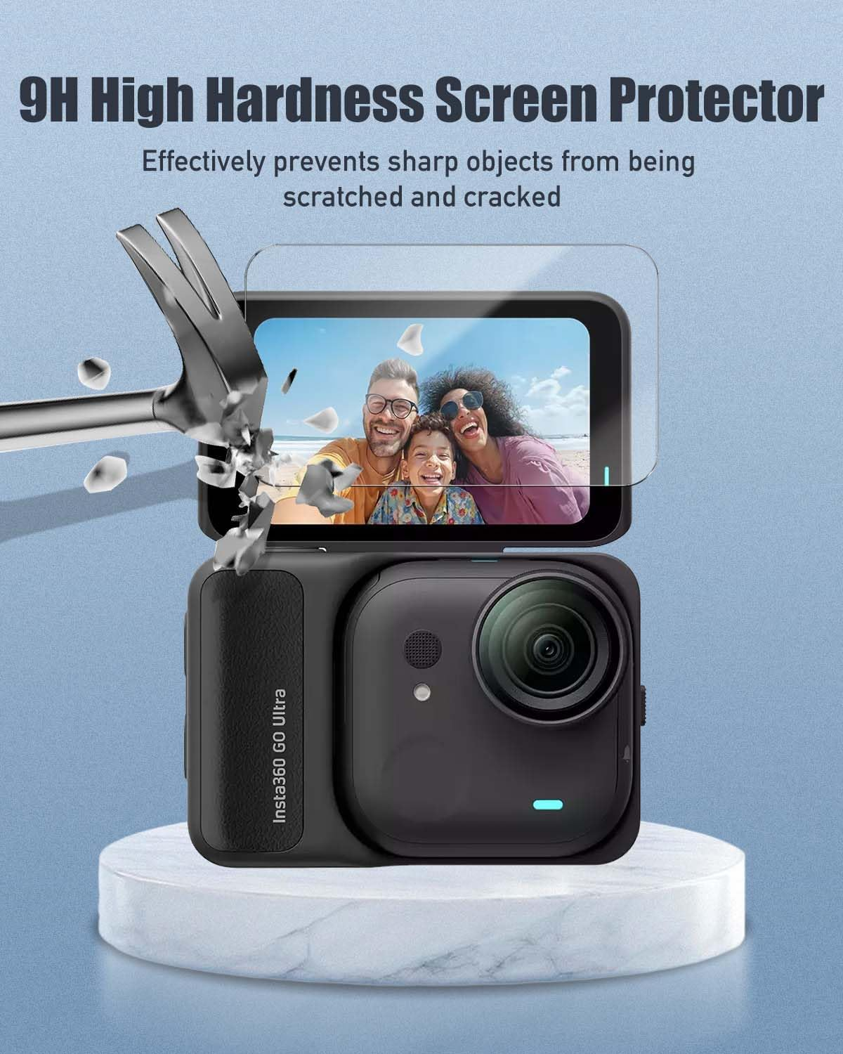 YAJOJO [2+2 Pack] Screen Protector for Insta360 Go Ultra, Screen Protector & Lens Protector for Insta360 Go Ultra Action Camera, 9H Hardness Ultra Clear Tempered Glass,Anti-Scratch Anti-Fingerprint image number 1