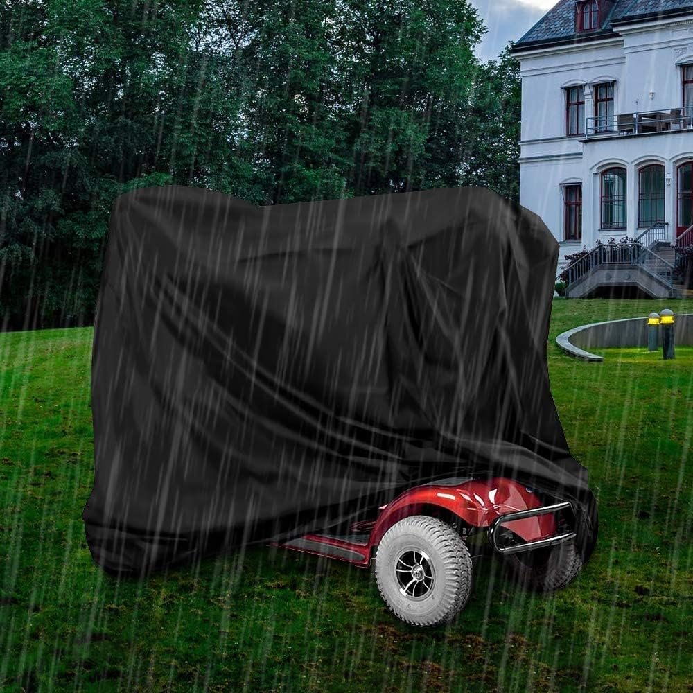 Heavy Duty Mobility Scooter Covers with Storage Bag, Waterproof 190D Oxford Motorbike Protect Cover Anti-Uv Non-Slip Electric Chair Covers Easy to Clean (190X71X117Cm) - 170X61X117Cm image number 2
