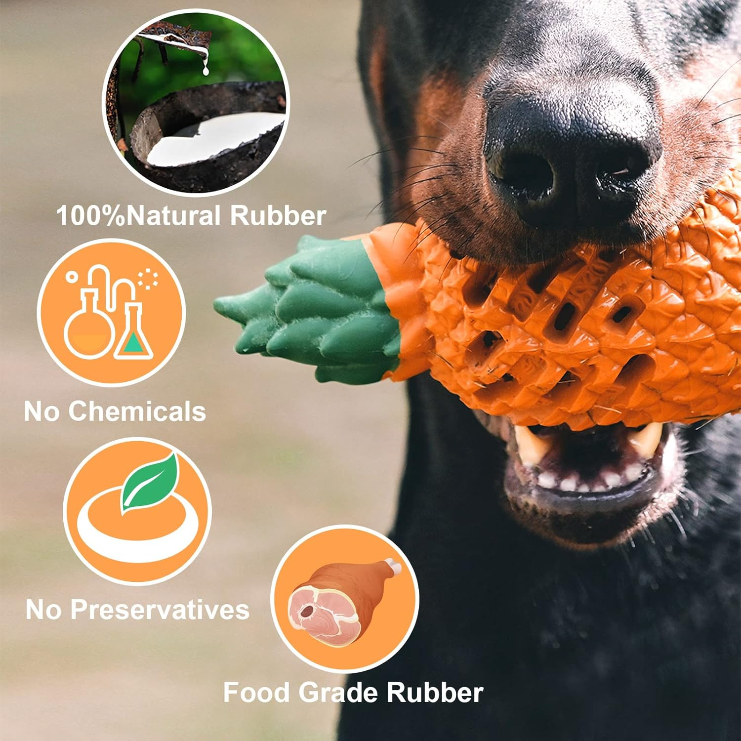 Dog Toys for Large Dogs, PETOPIA Pineapple Dog Chew Toys for Aggressive Chewers, Indestructible Dog Toys for Aggressive Chewers, Dog Toys for Aggressive Chewers (L) image number 1