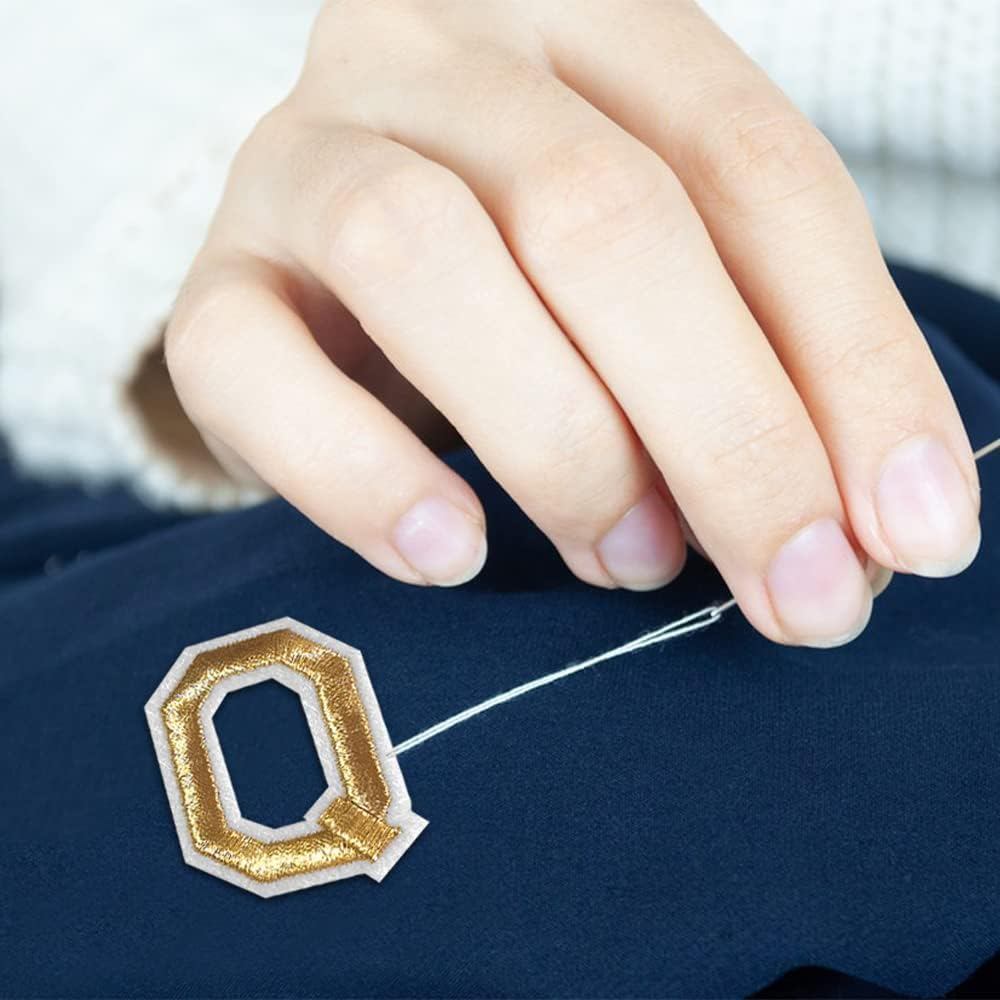 52 Pcs Embroidered Iron on Letters for Clothing - Gold & Multicolor A-Z Alphabet Patches - Easy Apply with Iron or Sew - for Hats, Shirts, Bags, Jeans by Sourceton image number 3