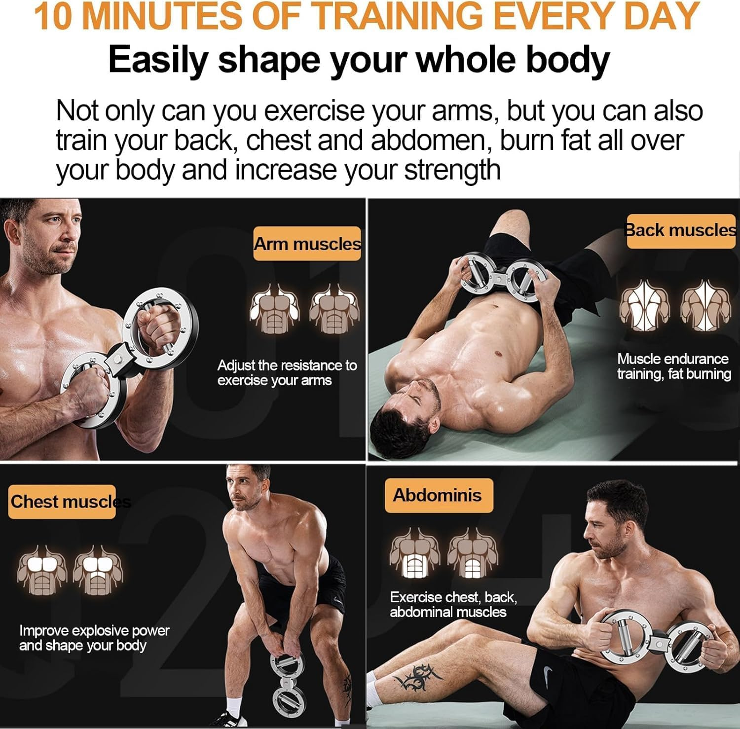 Spinning Rotator Burn Machine with Counter, 12LB Arm Exercise Equipment with Adjustable Resistance, Multi-Functional Rotational Trainer Grip Strength Trainer image number 2