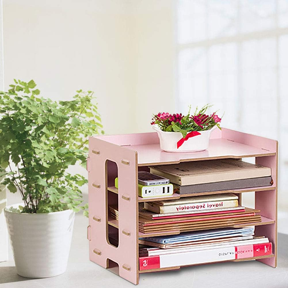Wooden Document Tray, Desk Organiser, Letter Tray, Storage Compartments, Stackable Office Supplies, Paper Tray for A4 Paper Folder, Storage System, Organise image number 5