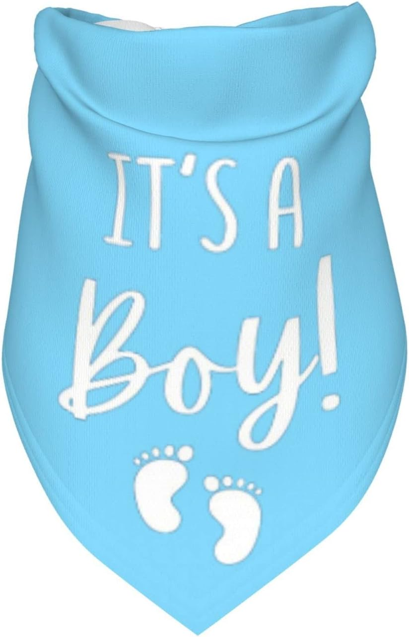 Vercosee It'S a Boy It'S a Girl Gender Reveal/Baby Announcement Dog Bandana,Engagement Bandana,Pet Dog Triangle Scarf Reversible,Baby Shower Photography Props1Pack (Blue) - Grass Green image number 2