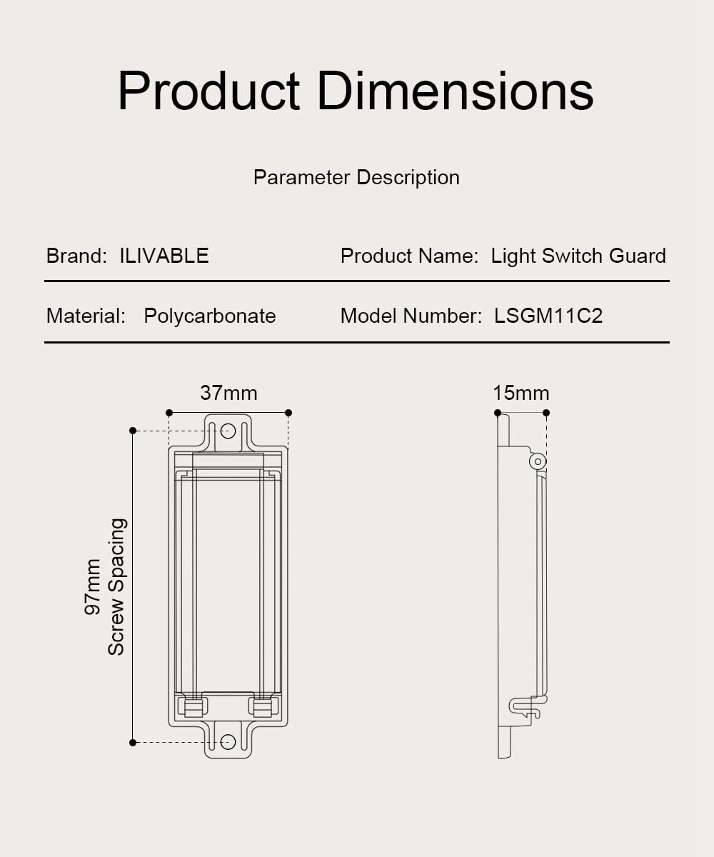 Light Switch Guard, ILIVABLE Child Proof Switch Plate Cover Prevents Kids or Accidental Turned On/Off Switch While Allowing Access (White, 2 Pack) image number 5