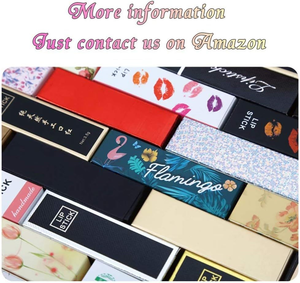 50 Pcs Empty Lip Gloss Boxes 12X2X2Cm Mascara Wand Tube Packaging Black Marbling Long Lipgloss Paper Case Lip Balm Glaze Gift Organizer Foldable DIY Make-Up Sample Wrapping Storage image number 1