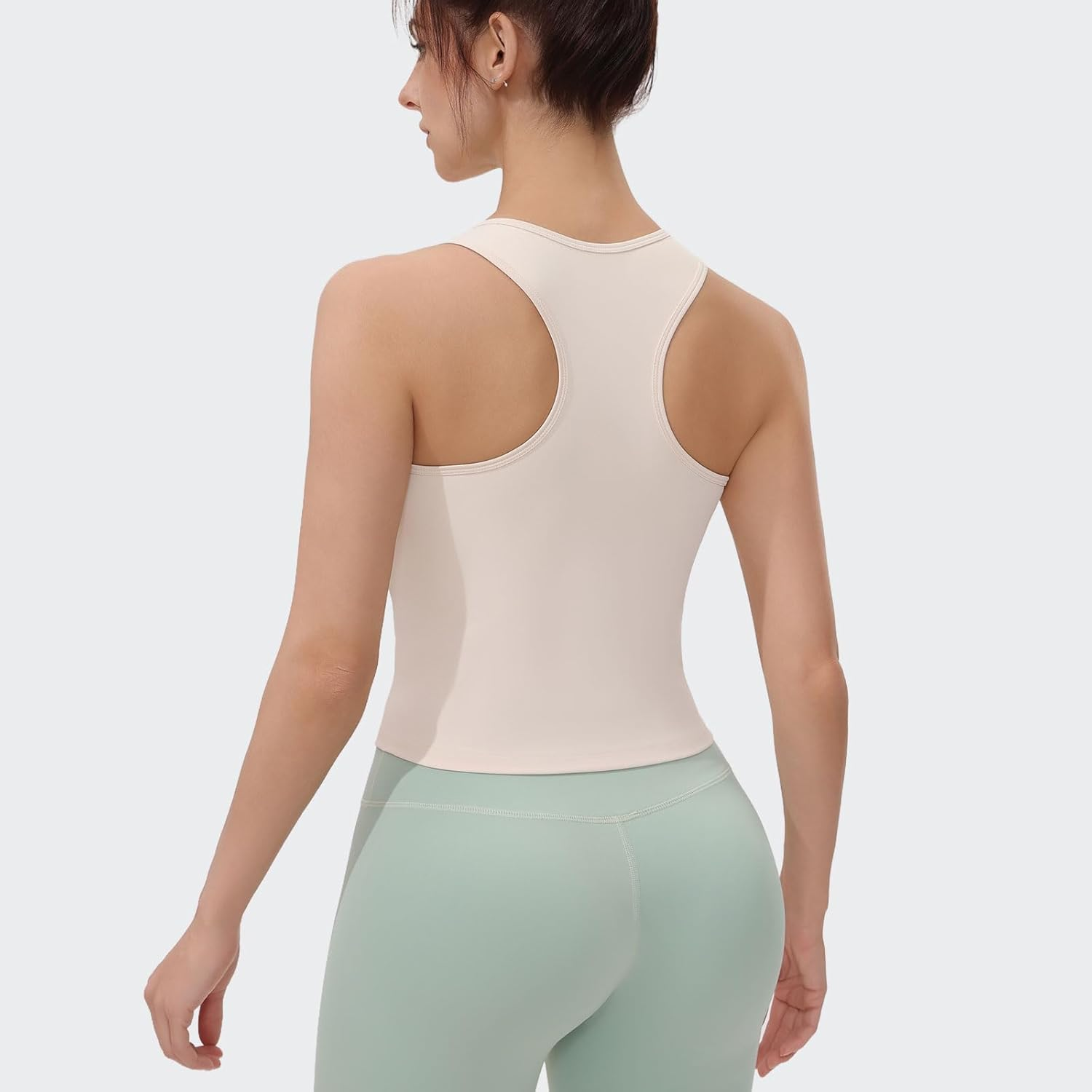 Womens Longline Sports Bra, High Elasticity Yoga Fitness Crop Top with Built in Pads for Gym Running Workout Tank Tops image number 1