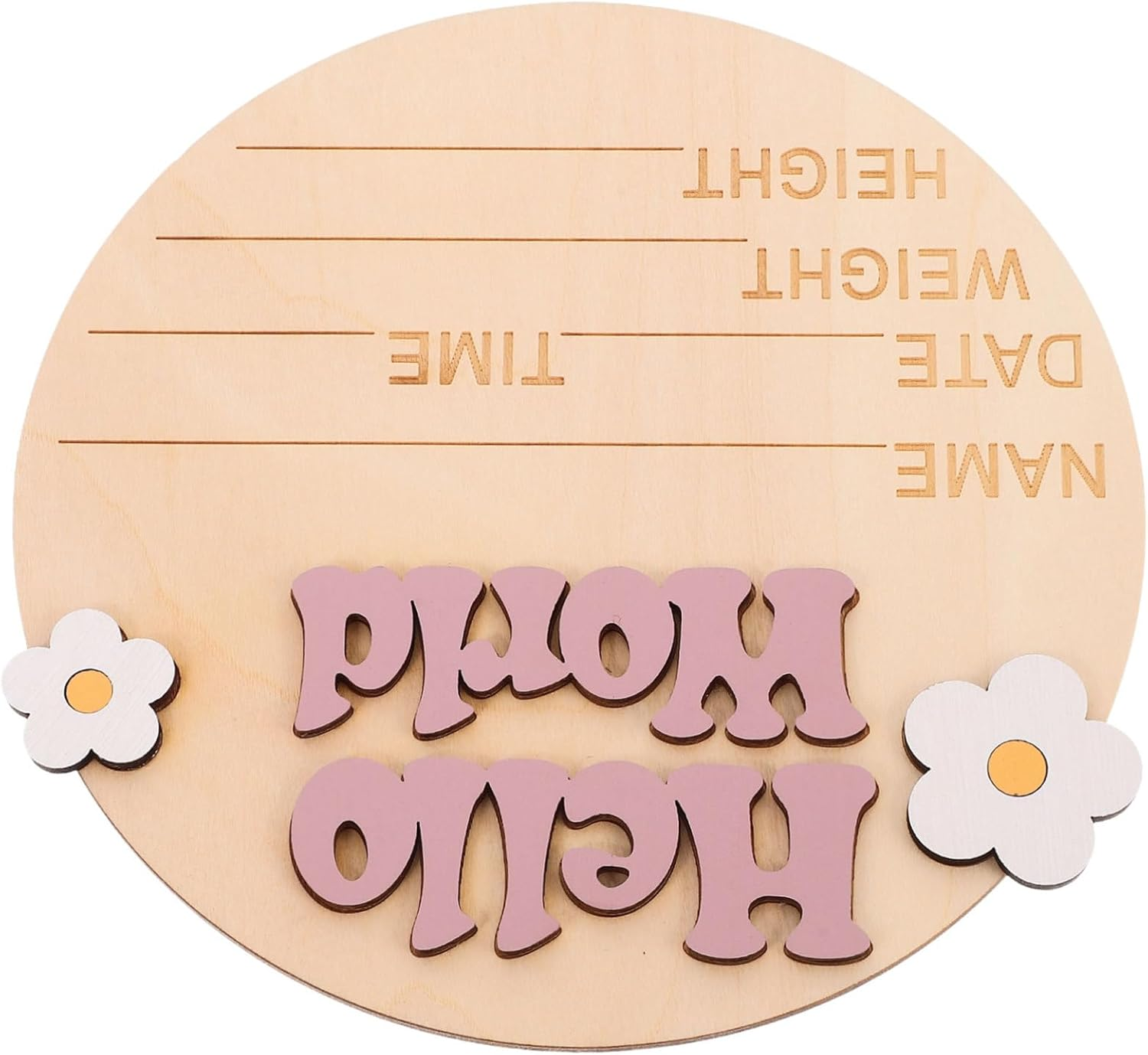 Yardwe Welcome Sign Milestone Announcement Board for Newborn Nursery Decor Name Plaque for Showers Parties Celebrating Growth