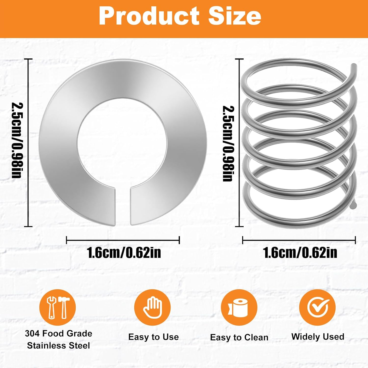 4 Pack Stainless Steel Spring & Washer Kit Compatible with Kitchenaid Stand Mixer 3.5-7QT, Mixer Replacement Parts, Reduces Shaking & Wear