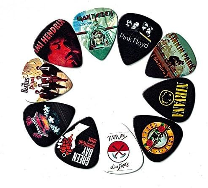 Legendary Bands Guitar Picks (10 Medium Picks in a Packet)(For Music Lovers)
