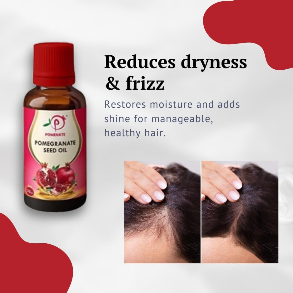 100% Pure and Natural Cold Pressed Extracted Pomegranate Seed Oil (33 Ml). for Skin Care, Hair Care, Anti-Ageing, Helps Reverse Skin Damage image number 6