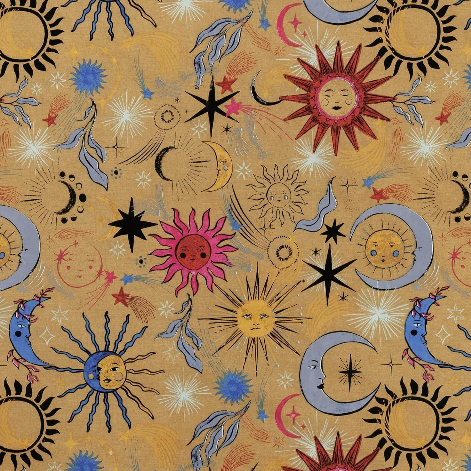 Furn. Ethereal Star Abstract Celestial Duvet Cover Set, Gold Rust image number 2