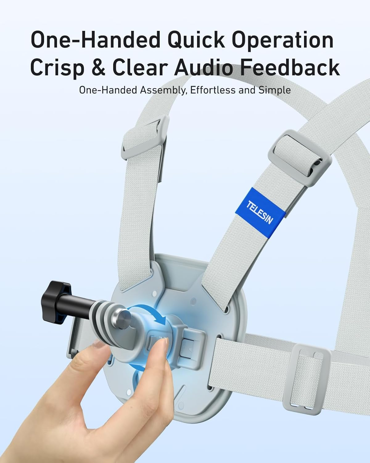 TELESIN Magnetic Chest Mount Quick Release Harness Strap Mount with Thick Air Cushion Compatible with Go Pro Hero 13 12 11 10 9, AKASO, Insta360 X5, DJI Osmo 360 Action 6 5Pro 4 3 Cameras image number 6