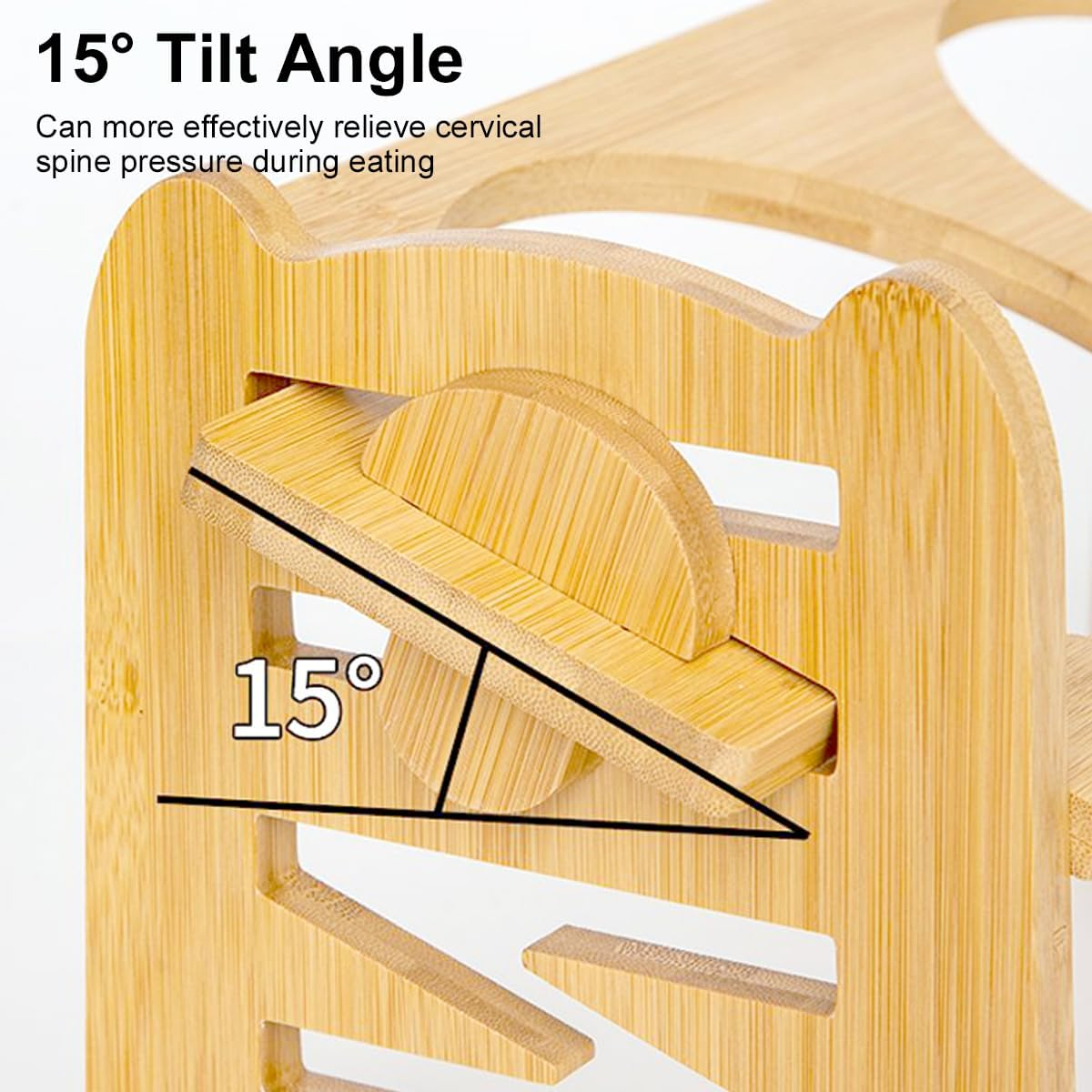 AIMALL Elevated Bamboo Pet Feeder with Two Stainless Steel Bowls, Adjustable Height for Dogs and Cats, Non-Slip Base, Easy-To-Clean Removable Bowls, 16.73 X 6.29 Inches, Sturdy image number 6