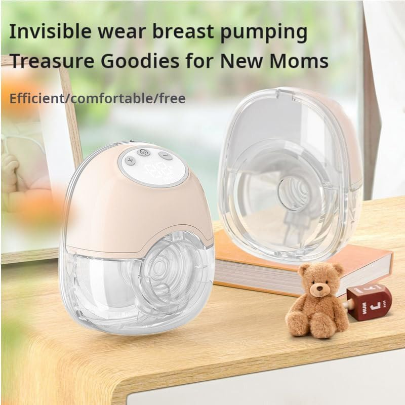 Oolong Wearable Breast Pump,Breast Pump Hand-Free,Milk Pump,Breast Pump,4 Modes 12 Levels,Led Display,1100Mah Ultra-Long Life,Silicone Double Enamel Design, 180Ml Large Capacity, Low Noise, No Binding