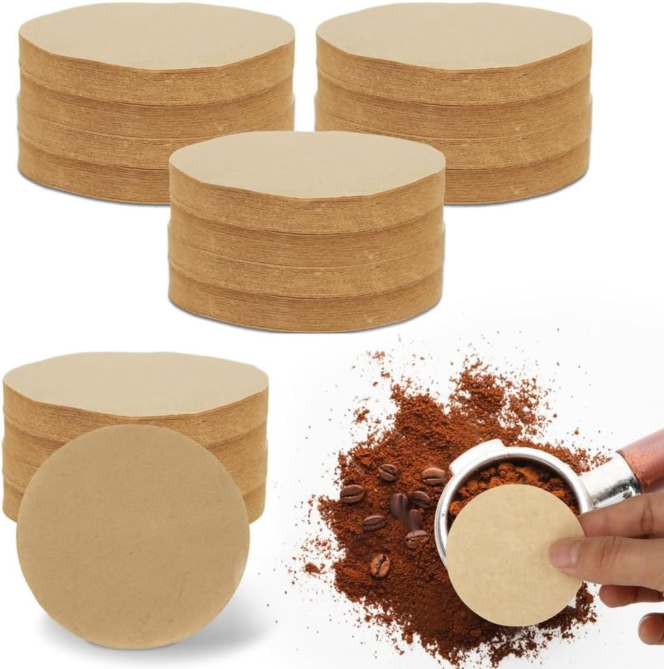 1600PCS Coffee Filter Replacement Paper,Unbleached round Unbleached Tea Filter Cap,Diy Espresso Cloth Filter Screen 64Mm image number 3