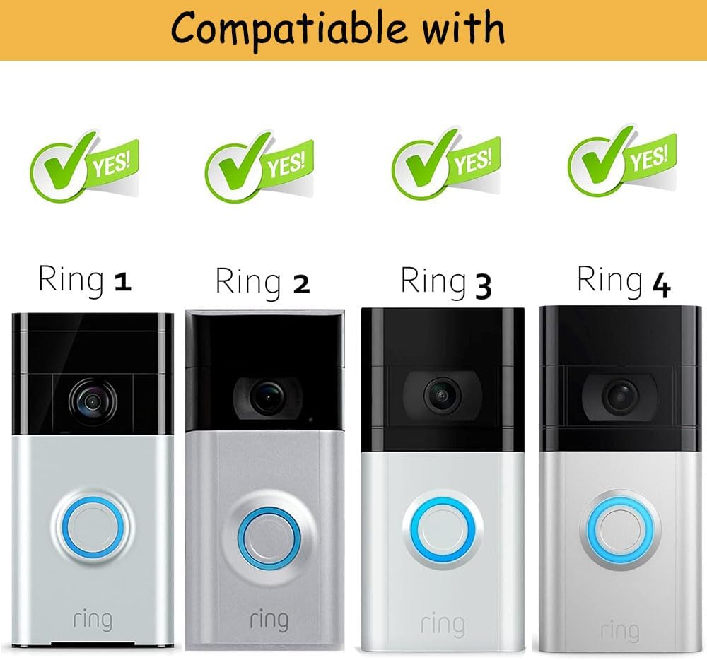 PAIKIUU Adhesive Ring Doorbell Mount with Adjustable 90 Degree Angle, 2 Way Installation Ring Doorbell Bracket No Drill with Screws Mounting Wedge Kit for Ring Video Doorbell image number 4