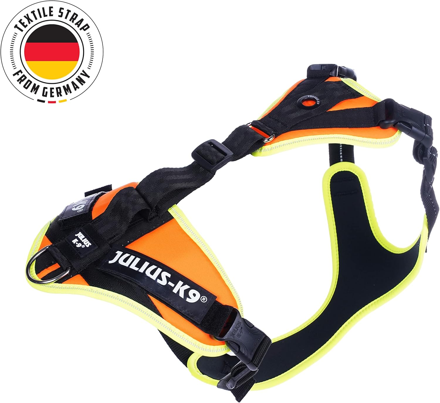 Julius-K9 Mantrailing Harness, Size: M, Uv Orange with Neon Edge, 0.3 Kg image number 2