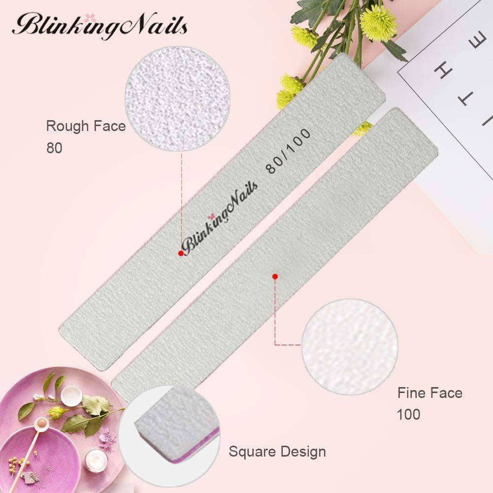 10Pcs Nail File 80/100/180 Grit Professional Nail Files and Buffers for Natural Nails,Double Sides Washable Block Disposable Nail Files for Nail Art DIY or Nail Manicure Salon 80/100 10Pcs image number 6