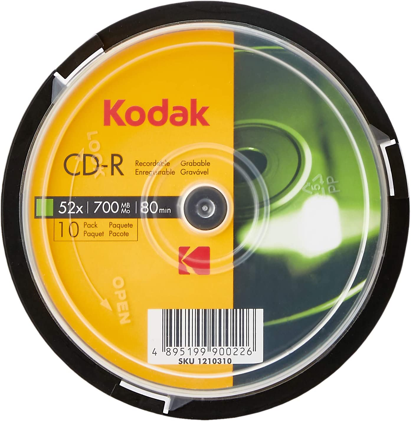 Kodak CD-R Kodak CD-R 700MB 52X Spindle 10 Pack, (580176)
