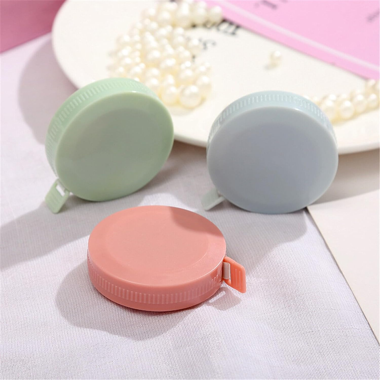 3 Pack Tape Measure Soft Retractable Measuring Tape Soft Mini Fabric Tape Measurefor Body Fabric Sewing Tailor Cloth Knitting Home Craft Measurements.(Pink/Green/Blue)