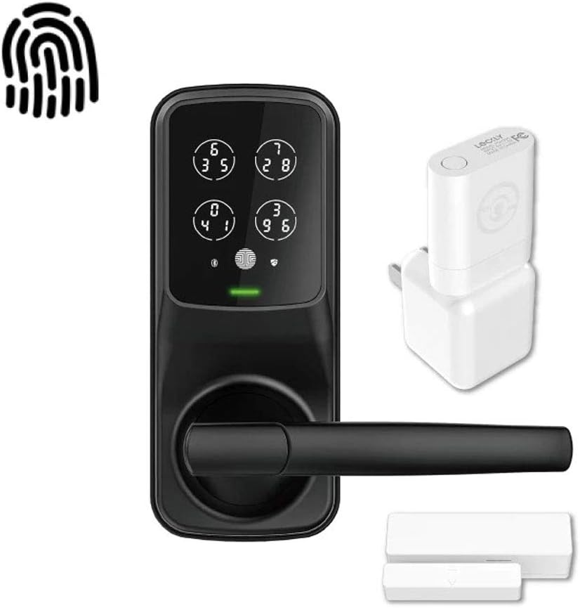 Lockly Secure Pro Smart Door Lock with Wi-Fi Hub, Matte Black