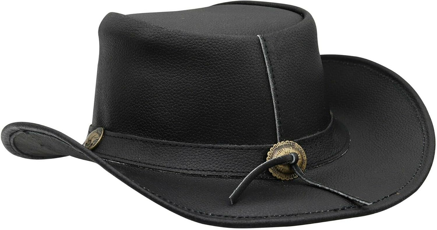 Sidewinder Shapeable Outback Hat Style Leather Cowboy Old Style Hat for Men and Women Western Wide Brim Vintage image number 1