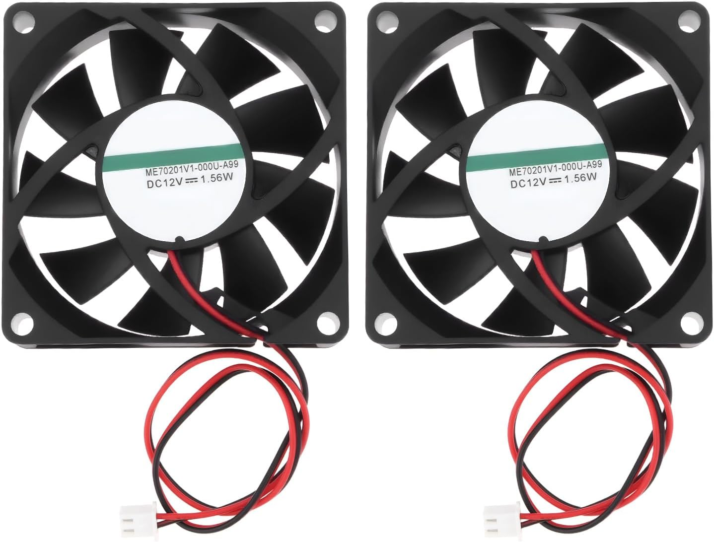 Create Idea 2Pcs 12V PC Case Cooler Fan ME70201V1-A99 70X70X20Mm for Chassis Power Supplies image number 2