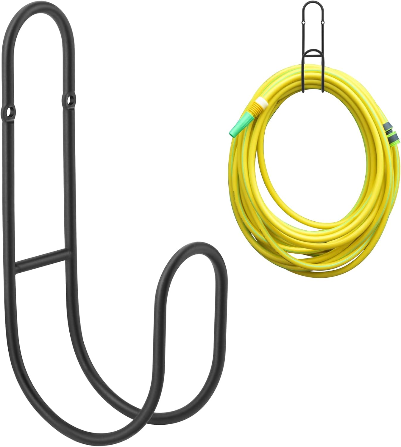 Lunhoo Garden Hose Holder, Wall Mount Water Hose Hanger, Hanging Hose Storage Rack for Garden Hose, Ropes, outside Yard (White)