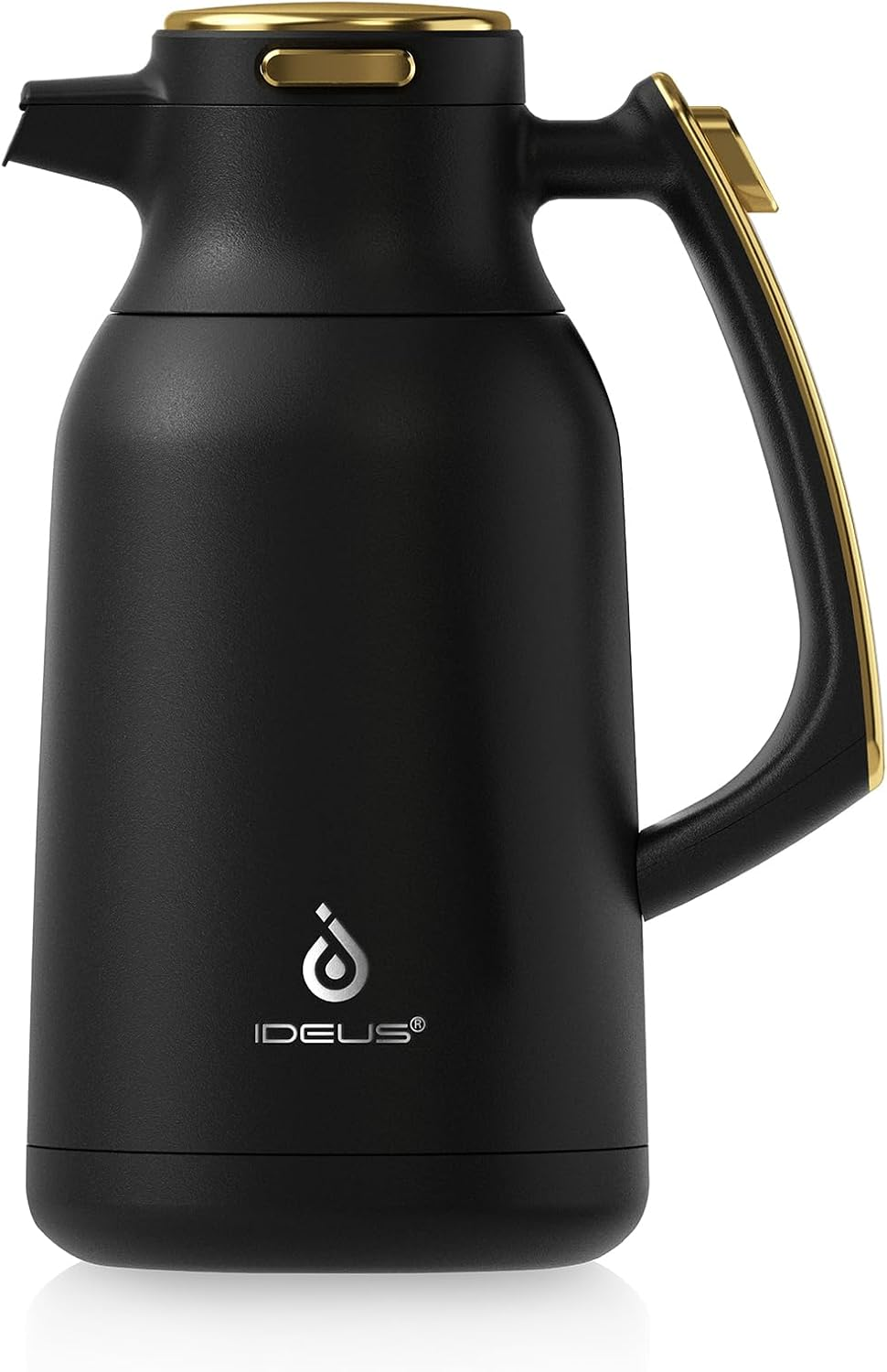 IDEUS Vacuum Insulated Coffee Carafe, 68 Oz (2 Liters) Stainless Steel Milk Jug Thermal Tea Pot Hot & Cold Water Beverage Dispenser (Coral)