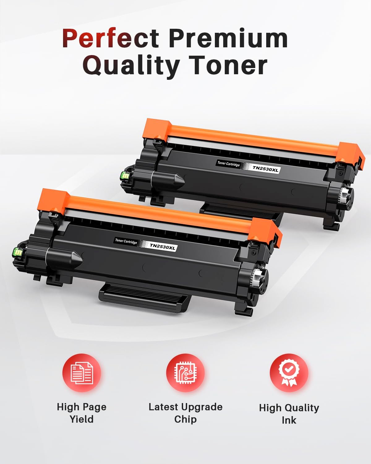 TN2530XL TN2530 Toner Cartridge Compatible for Brother MFC-L2880DW MFC-L2920DW MFC-L2820DW MFC-L2800DW HL-L2480DW HL-L2464DW HL-L2460DW HL-L2400DW HL-L2445DW DCP-L2640DW Printer (2 Black) image number 4