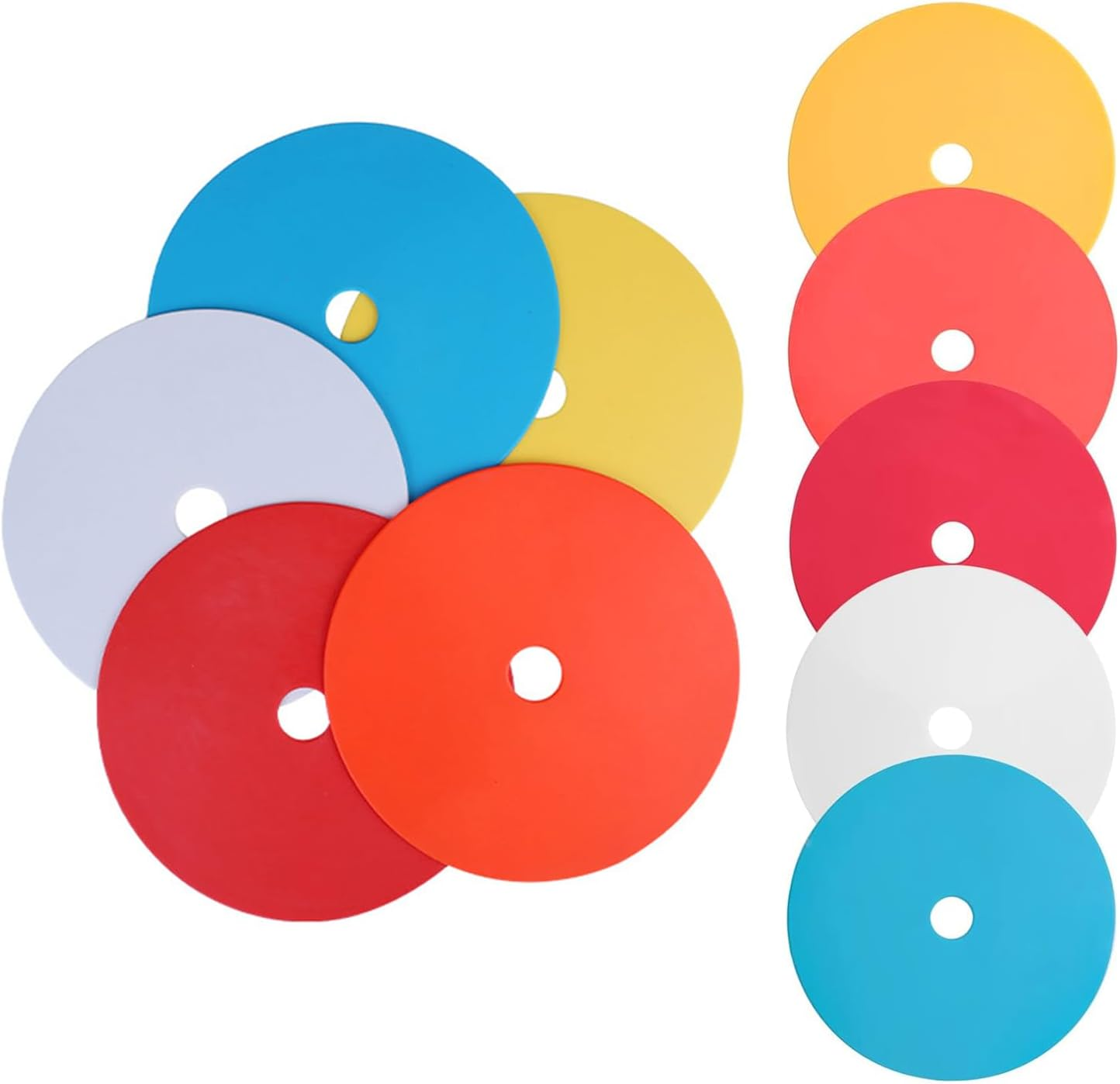 Mumoo Bear 10Pack Spot Markers Flat Disc Markers Poly Vinyl Spot Markers Non- Spots Markers Agility Markers Floor Dots Football Basketball Sports Speed Agility Training Markers for Sports Training image number 6