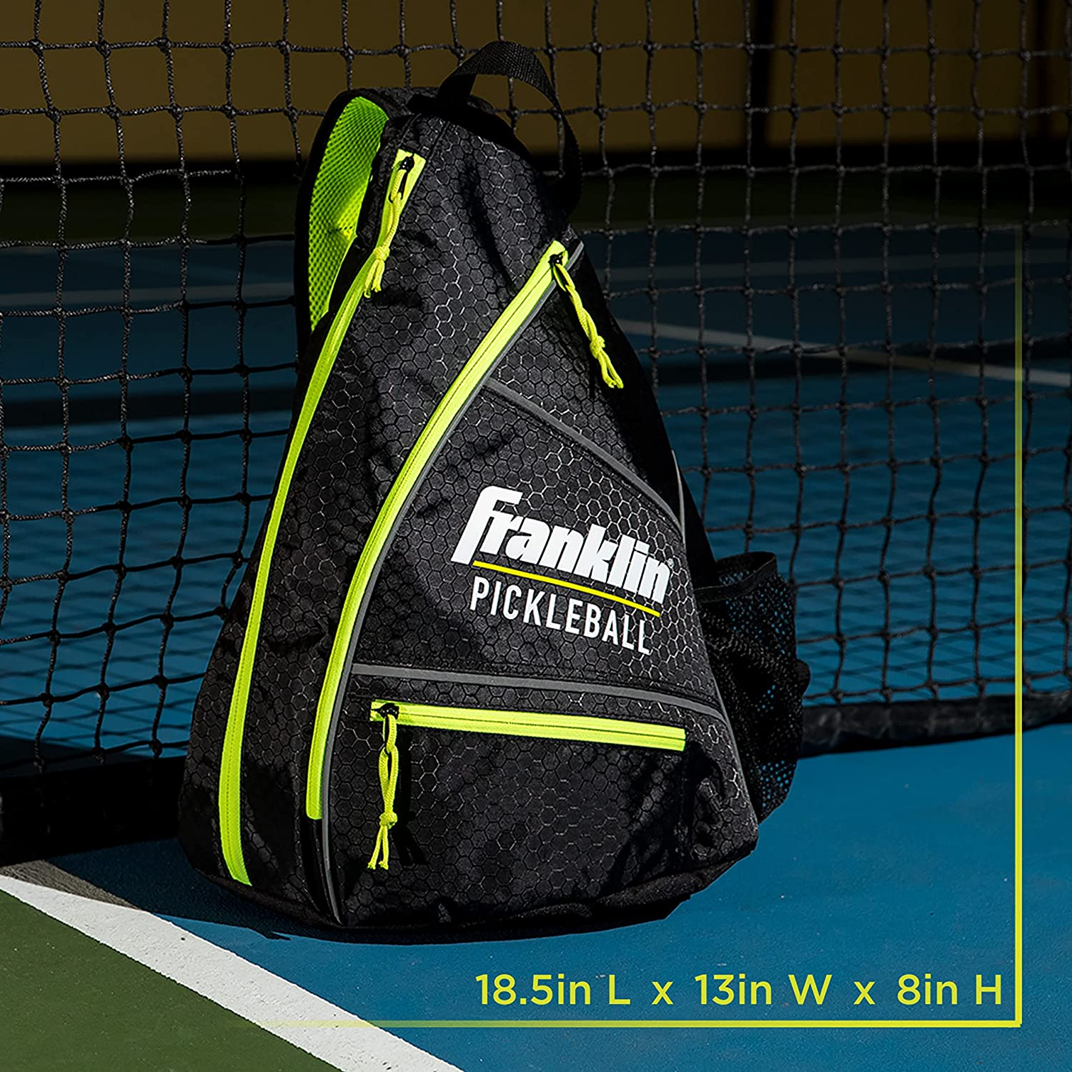 Franklin Sports Pickleball Sling Bag &ndash; Official Pickleball Bag of the U.S. Open Pickleball Championships &ndash; Adjustable - Black/Optic Yellow image number 2