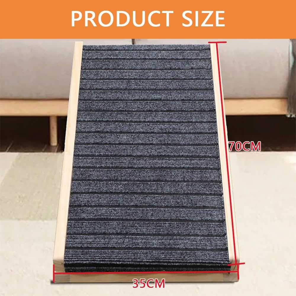 Adjustable Dog Ramp for Bed, Sofa & Car &ndash; Foldable Wooden Pet Ramp with Non-Slip Surface, 2 Height Levels, Portable Dog Stairs Alternative for Small, Medium & Large Dogs or Cats image number 4