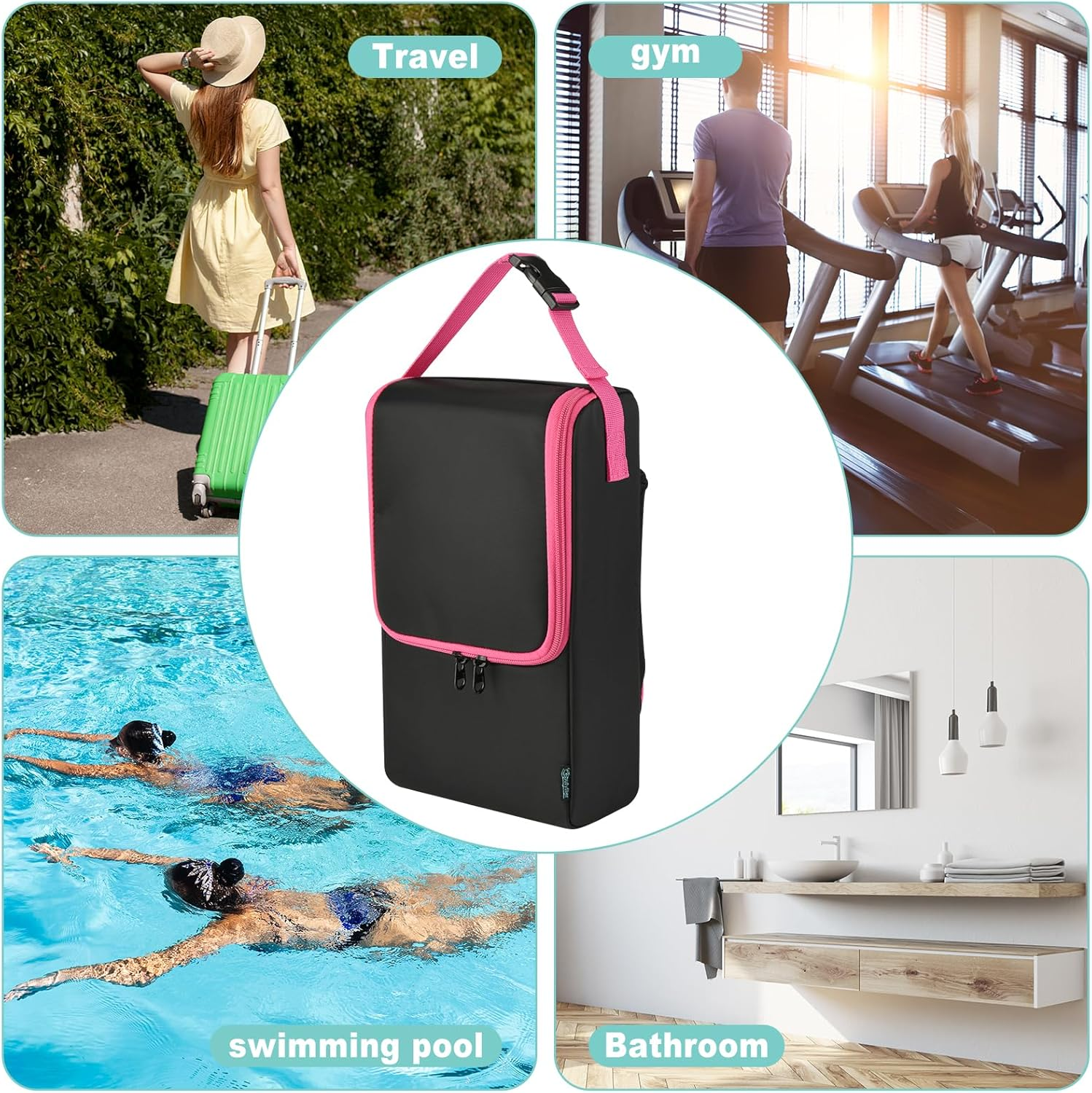 Beautyflier Travel Case Compatible with Dyson Supersonic Hair Dryer, Hair Dryer Carrying Bag for Slopehill 1902, Hairdryer Storage Case Bag for Ionic Blow Dryer and Diffuser (Bag Only) image number 4