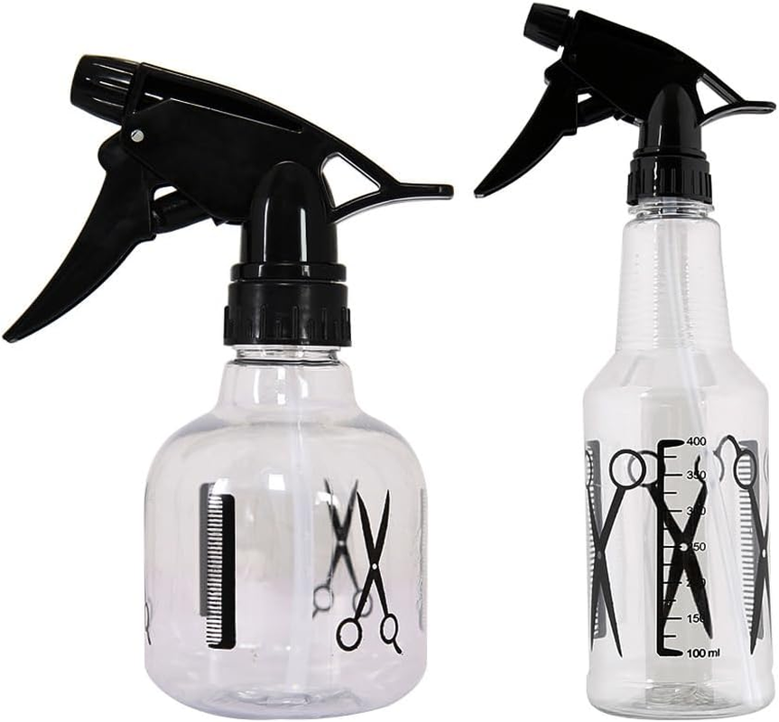 2Pcs Continuous Hair Spray Bottle Water Spray Bottle for Hair Fine Mist Spray Bottle for Hair Barbers Watering Pot Spray Bottles Plastic Travel Plant for Hair Styling, Pets