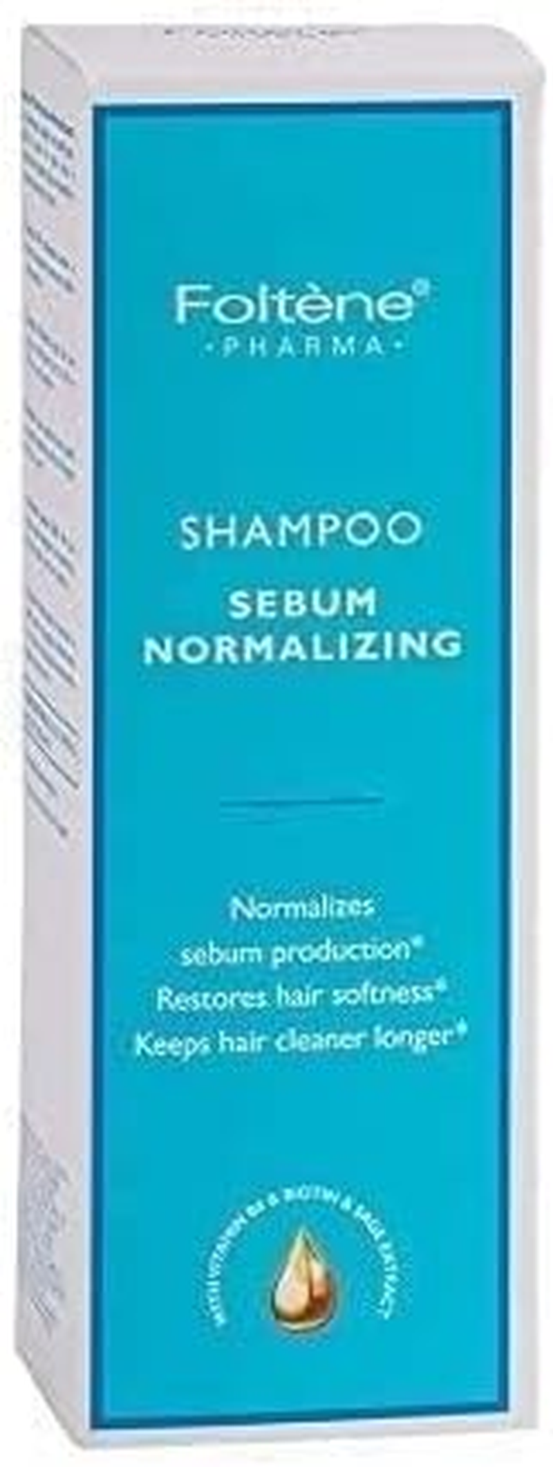Foltene Sebum Normalizing Shampoo for Oily Hair - Clarifying Hair Care Cleansing Solution with Vitamin B6, Biotin, Sage - Removes Excess Oil, Refreshes Scalp, Cleans Hair - 6.8 Fl Oz image number 1