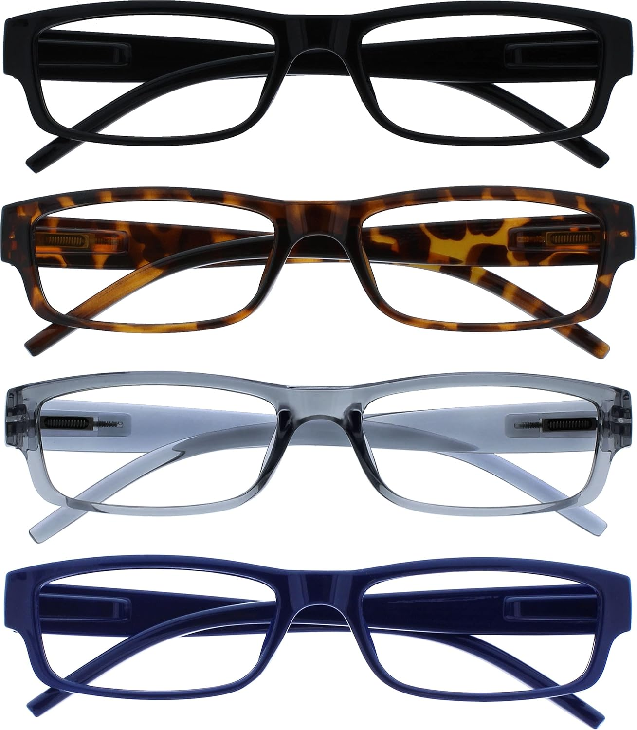 The Reading Glasses Company Black Brown Grey Blue Lightweight Readers Value 4 Pack Mens Womens RRRR32-1273 +1.00 image number 1