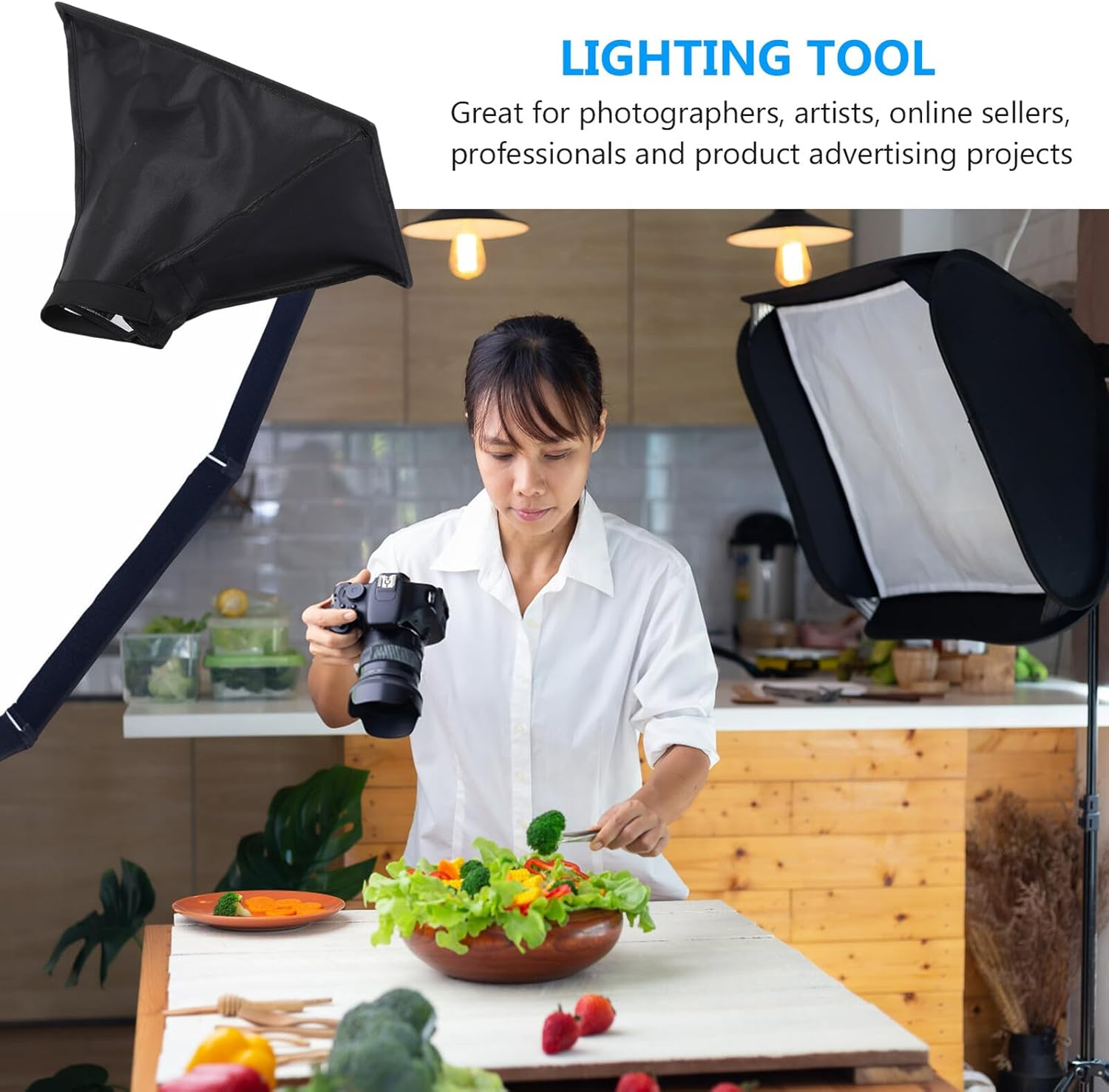 POPETPOP Photography Softbox 20X30Cm Portable Light Diffuser Photography Light Box with Flash Reflector for Studio Portrait and Product Photo Shooting image number 4