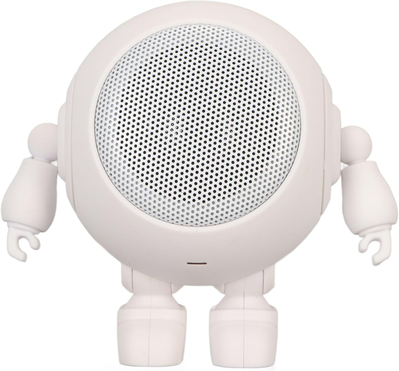 Robot Speaker, 1000Mah Clear Bass USB C Compact Speaker BT 5.0 Built in Mic for Home (White) image number 2