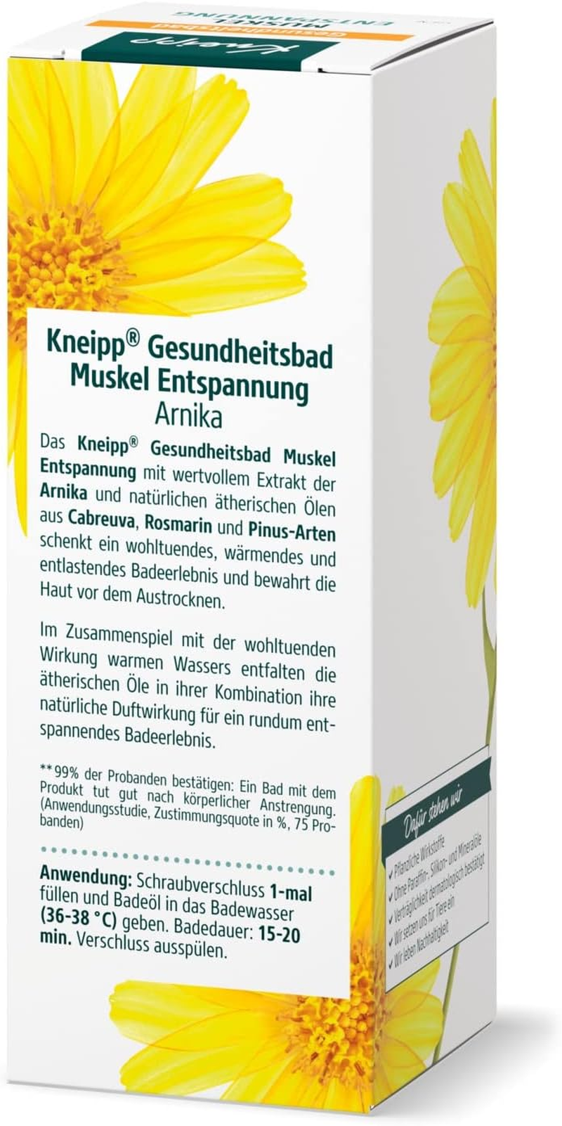 Kneipp Health Bath Muscle Relaxation - Bath Oil with Valuable Extract of Arnica & Essential Oils from Cabreuva, Rosemary & Pinus Species - Invigorates & Does Well after Physical Effort - 100 Ml image number 3