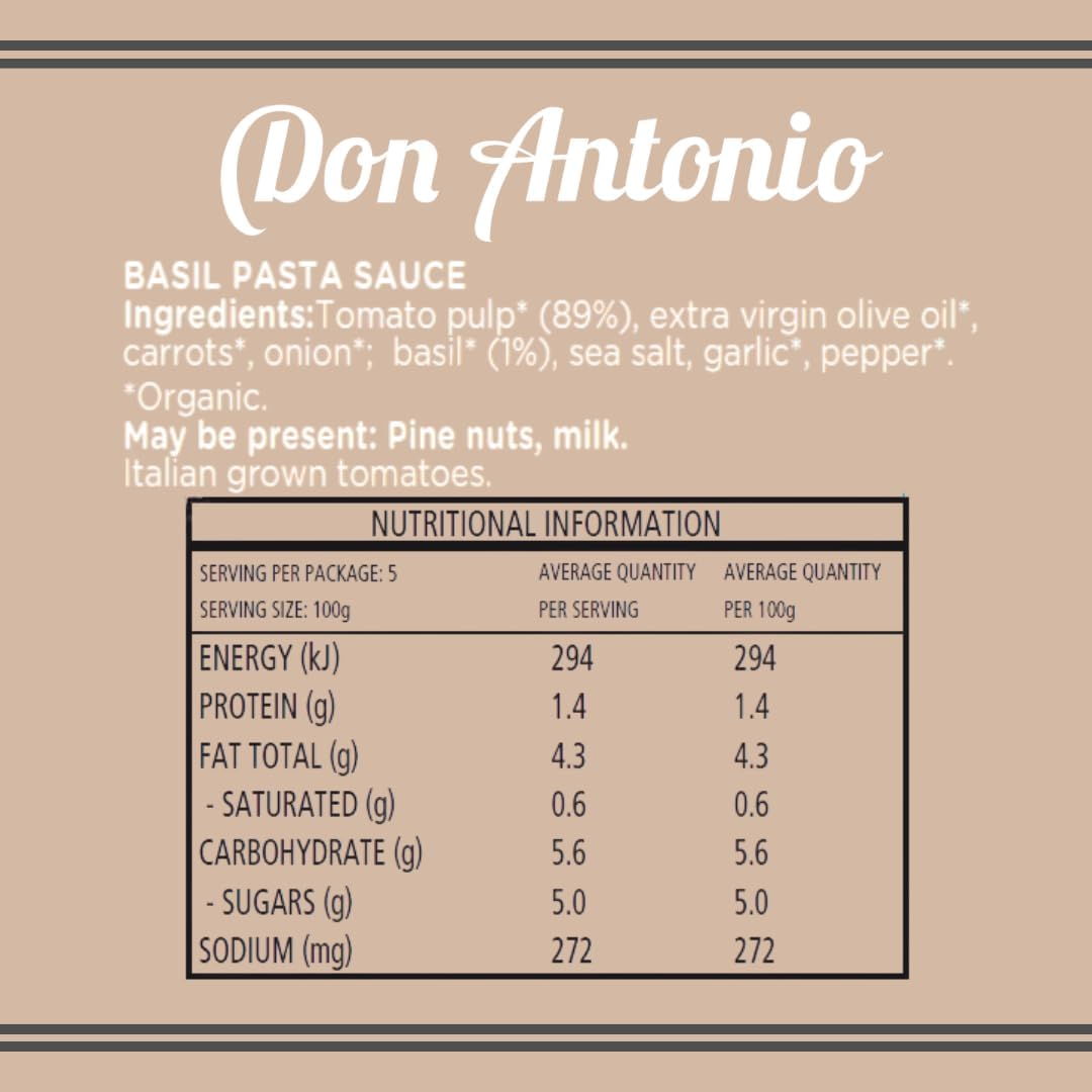 Don Antonio Organic Basil Pasta Sauce 500 G image number 5