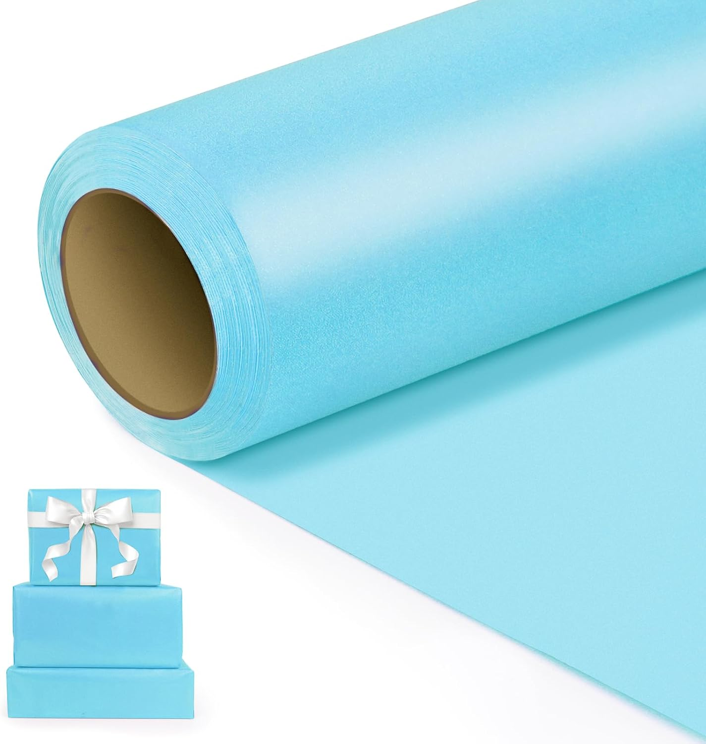 Fayrvind Gift Wrapping Paper, 17 Inches X 32.8 Feet Solid Color Pearly-Lustre Paper, Luxury Decorative Paper Rolls for Wedding, Valentine'S Day, Birthday, Baby Shower, Christmas, DIY Bouquet (Pastel Pink)