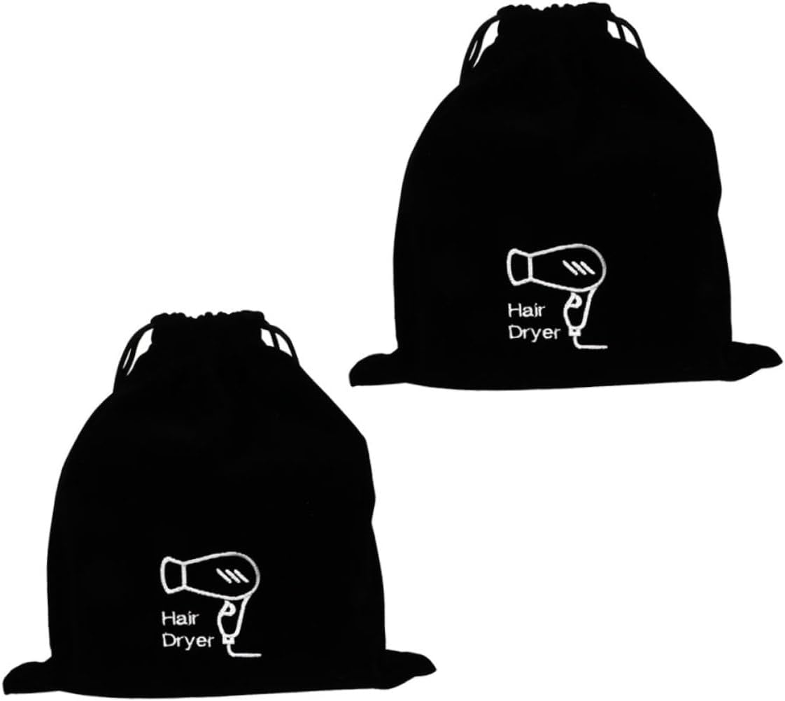 TOVINANNA 4Pcs Drawstring Hair Dryer Bag Velvet Travel Pouch for Hair Tools Organize Your Styling Accessories Ease for Home Travel